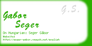 gabor seger business card