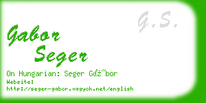 gabor seger business card